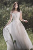 Robe de mariée longueur au ras du sol adorable manche nulle en satin extensible formelle - 1