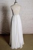 Abito da Sposa in Chiffon A-Line V-Scollo Naturale in pizzo Senza Maniche - 3