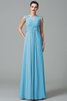 Robe demoiselle d'honneur longue jusqu'au sol de princesse avec chiffon ruché - 3