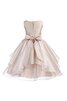 Robe de cortège enfant eclaté en organza avec gradins avec perle ceinture - 2