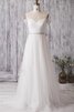 Abito da Sposa Conotta con Criss-cross con Perline Naturale in Tulle A Terra - 1