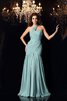 Sweep Zug Chiffon Meerjungfrau Stil ein Schulterfreies Abendkleid mit Empire Taille - 1