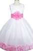 Robe de cortège enfant en tulle ligne a avec nœud à boucles manche nulle - 5