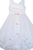 Robe de cortège enfant plissage ligne a avec fleurs de tour de ceinture empire en tulle - 1