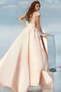 Juwel Ausschnitt Sweep Zug a linie extravagantes Abendkleid mit Applike aus Satin - 2