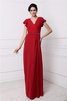 Robe demoiselle d'honneur plissé longue en chiffon avec fronce en forme - 1