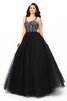 Duchesse-Linie Breiter Träger Anständiges Bodenlanges Quinceanera Kleid mit Applikation - 4