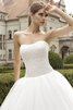 Abito da Sposa Ball Gown senza spalline Semplice in pizzo Spazzola Treno con Applique - 2