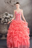 Robe de quinceanera de mode de bal bretelles spaghetti decoration en fleur de lotus