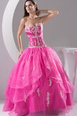 Abito Quinceanera radiosa con Increspato Cuore con Applique con Piega