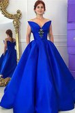 Normale Taille Satin Ärmelloses Duchesse-Linie Anständiges Abendkleid