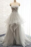 Robe de mariée col u profond en tulle avec perle a-ligne col en forme de cœur