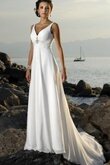 Abito da Sposa Lungo con Criss-cross Semplice alta vita V-Scollo in Chiffon