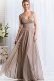 Robe demoiselle d'honneur plissé simple jusqu'au sol en chiffon avec plume