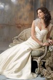 Abito da Sposa in Taffeta Coda A Strascico Corto A Terra con Increspato sexy Senza Maniche