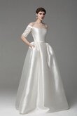 Robe de mariée sexy delicat avec nœud à boucles longueur au ras du sol a-ligne