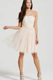 Robe de graduation bref decoration en fleur textile en tulle manche nulle de bustier