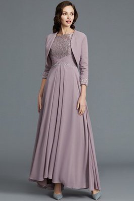 Abito mamma Sposa Asimmetrico in Chiffon Senza Maniche Principessa A-Line