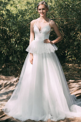 Abito da sposa principessa in tulle favoloso con increspature meravigliosa moderno