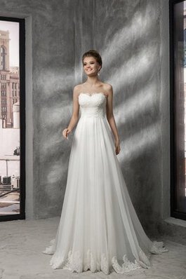 Abito da Sposa con Piega Semplice stravagante retro con Applique A-Line