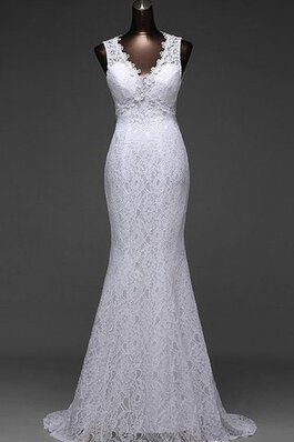 Robe de mariée naturel avec sans manches de sirène