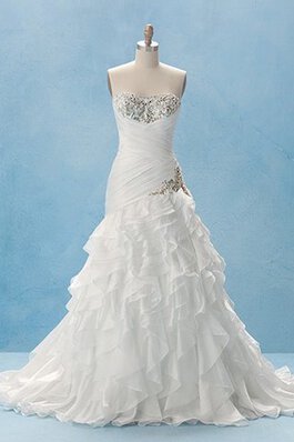 Robe de mariée classique majestueux de traîne courte de bustier avec sans manches