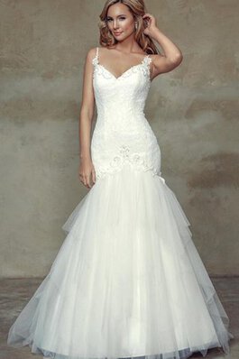 Vestido de Novia en Encaje de Espalda Descubierta de Escote de Tirantes Espaguetis