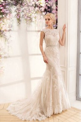 Abito da Sposa largo con Applique con Fusciacca Elegante Cappellino con Nastro