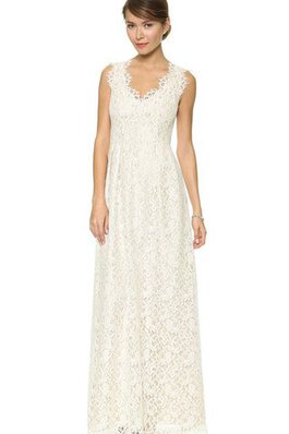 Robe de mariée informel simple avec zip manche nulle de col en v