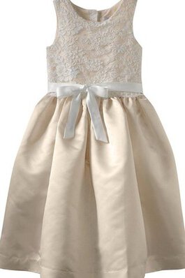 Robe de cortège enfant appliques avec sans manches avec nœud ligne a