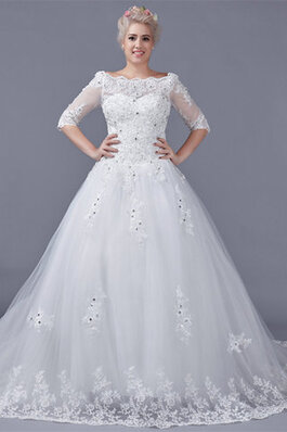 Abito da sposa ball gown unico allacciato in tulle con perline a terra