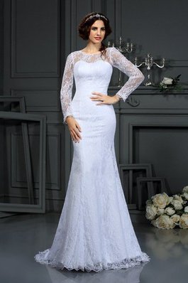 Robe de mariée elégant classique naturel avec manche longue en forme