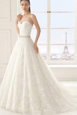 Robe de mariée distinguee exclusif ligne a de traîne courte avec lacets