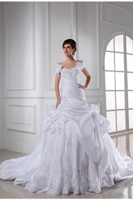 Abito da Sposa con Applique Allacciato Ball Gown con Perline Alta Vita