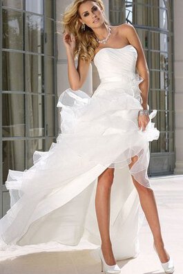 Abito da Sposa alta bassa con Increspature moda Cuore con Increspato seducente