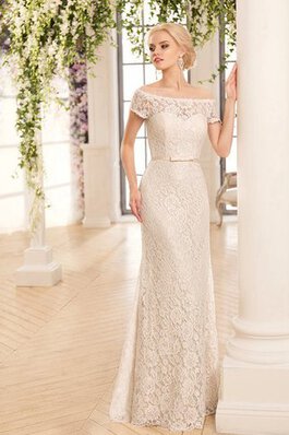 Abito da Sposa Lungo A Terra Vintage con Applique Tubino stravagante