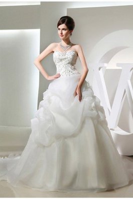 Abito da Sposa Alta Vita Cuore Ball Gown con Fiore Semplice