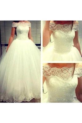 Robe de mariée elégant officiel cordon d'epaule ecrite textile en tulle