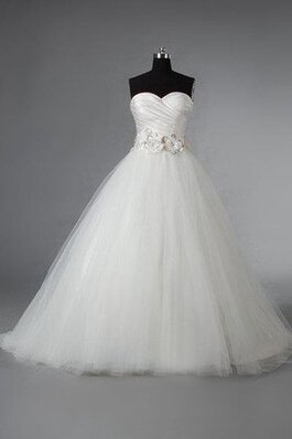 Abito da Sposa in Raso con Perline a riva Cuore stravagante Ball Gown