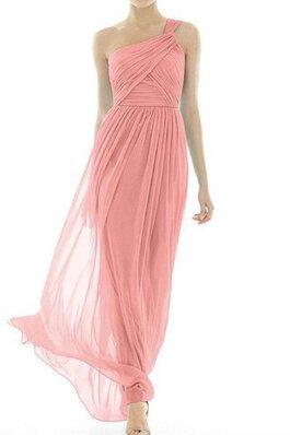 Robe demoiselle d'honneur en forme d'épaule asymétrique ruché en chiffon