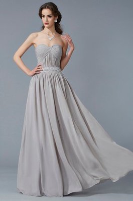 Robe de soirée longue avec sans manches col en forme de cœur a-ligne en chiffon