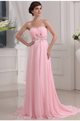 Robe de bal avec zip avec chiffon a-ligne avec perle de princesse