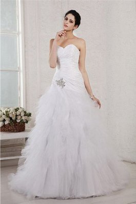 Abito da Sposa Allacciato Lungo Principessa Alta Vita con Applique