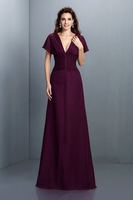 Robe de soirée chic v encolure fermeutre eclair ruché ligne a