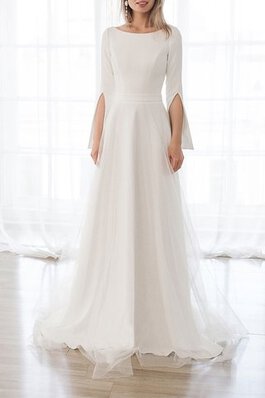 Sencillo Vestido de Novia de Corte-A en Tul de Encantador