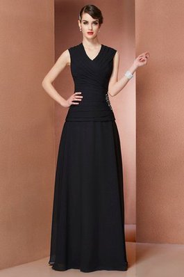 Robe de soirée longue ligne a longueur au ras du sol en chiffon v encolure