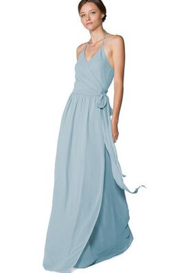 Robe demoiselle d'honneur intemporel avec chiffon avec gradins a-ligne ruché