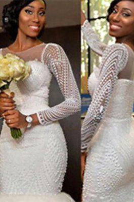 Vestido de Novia de Seductor de Hasta el suelo de Cremallera de Iglesia