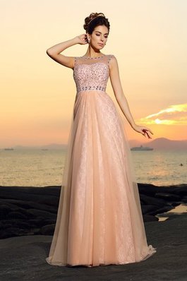 Robe de bal longue solennelle avec zip avec chiffon de tour de ceinture en haute