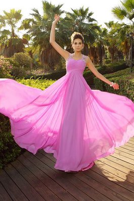 Robe de bal longue en chiffon bandouliere spaghetti manche nulle de princesse